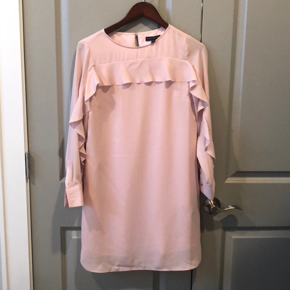 Banana Republic Ruffle Blush Pink LS Dress 2P